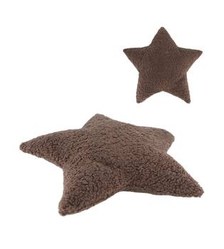 Cushion star teddy polyester 58x58x8cm - Grey