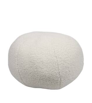 Cushion ball teddy polyester 38x38x38cm - White