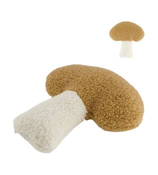 Cushion mushroom teddy polyester 38x35x8cm - Cream