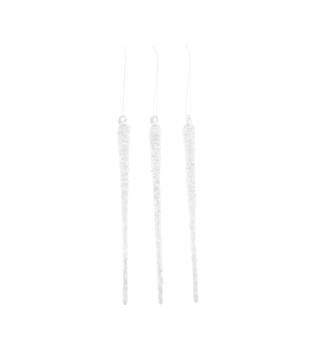 Hanger icicle glass 1.5x1.5x25cm 3pc