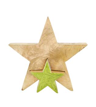 Star mango wood 28x3.3x28cm - Green