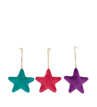 Hanger star velvet 14x4x14cm  - Multi