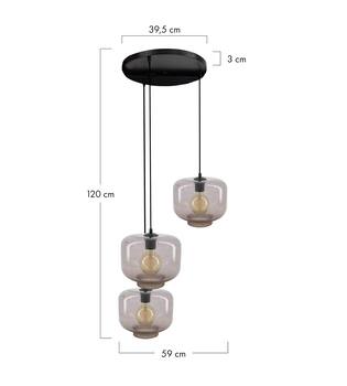 Ceiling light glass 59x55x120cm