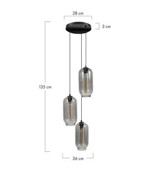 Ceiling light glass 39x36x135cm