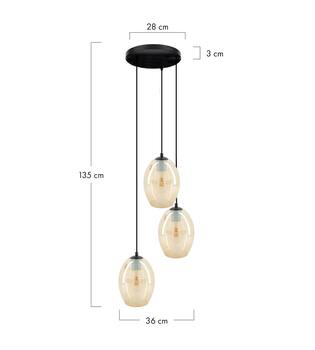 Ceiling light glass 39x36x135cm