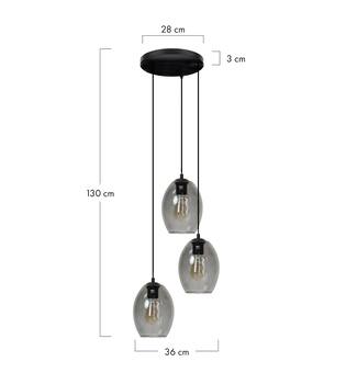 Ceiling light glass 39x36x130cm