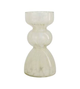 Vase glass 8.5x8.5x17cm - White