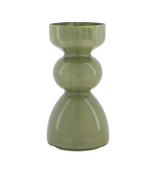 Vase glass 8.5x8.5x17cm - Green