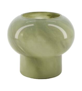 Vase glass 16x16x13.5cm - Green