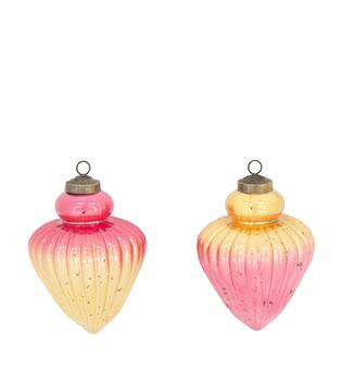 Bauble glass 8.5x8.5x10cm  - Pink