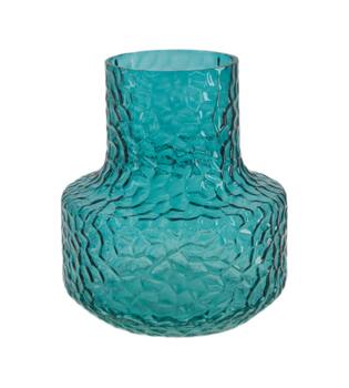 Vase glass 15x15x18cm - Blue
