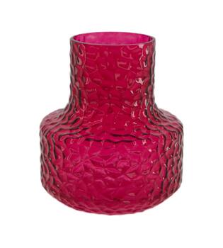 Vase glass 15x15x18cm - Red