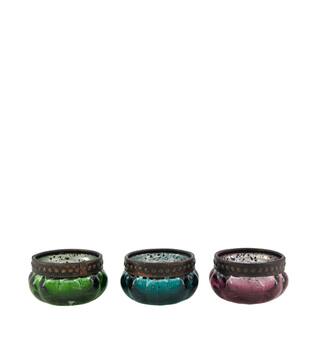 Tealight holder glass 5.5x5.5x3.5cm C/3