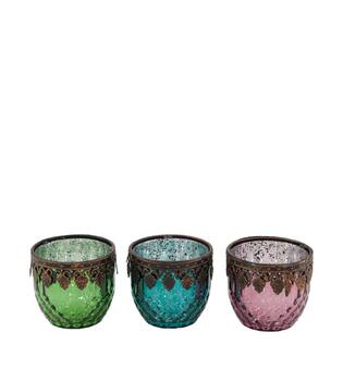 Tealight holder glass 6.5x6.5x5.5cm C/3
