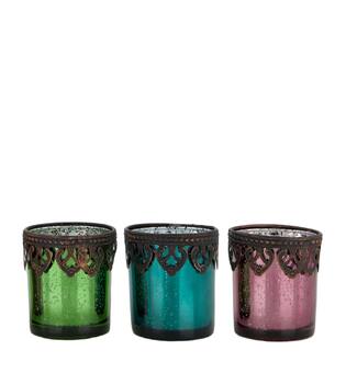 Tealight holder glass 7x7x8cm C/3