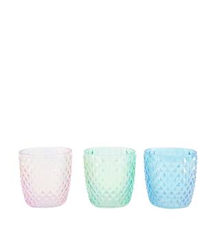 Tealight holder luster glass 9x9x9cm - Multi