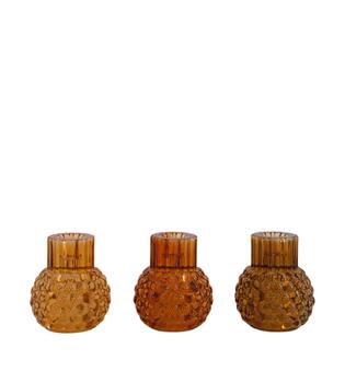Tealight holder glass 7.8x7.8x8.8cm  - Red