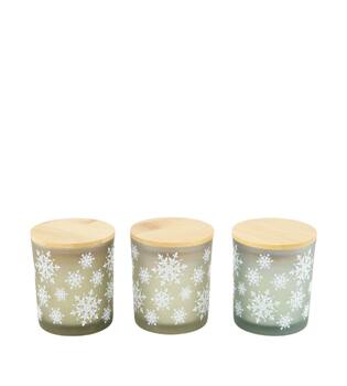 Candle cotton scent wax with glass 7x7x8cm C/3