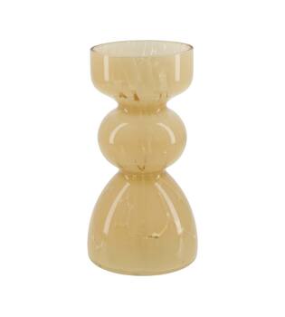 Vase glass 8.5x8.5x17cm - Cream