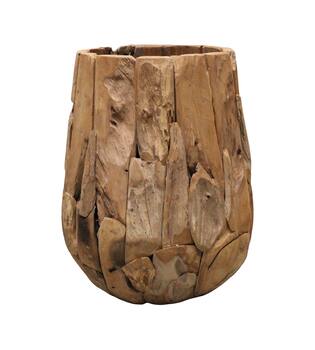 Planter erosion wood with plastic 58x58x78cm
