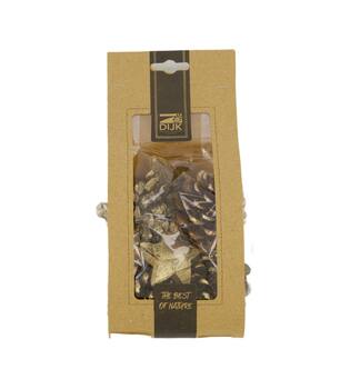 Pinecone with 3 coco star nature 39x16x19cm 90gr