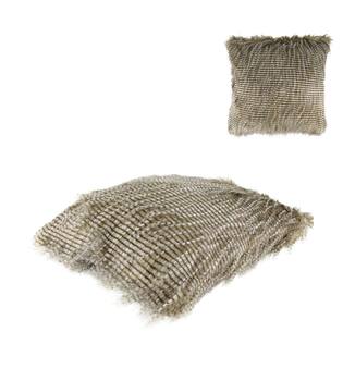 Cushion faux fur acrylic 45x45x12cm - Brown