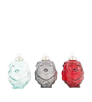 Bauble santa recycled glass 8x8x8cm C/3