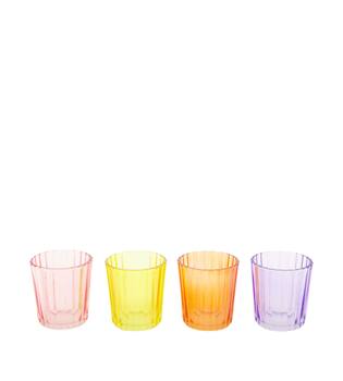 Tealight holder glass 5.5x5.5x6cm - Multi