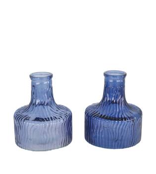 Bottle glass 10.9x10.9x13.3cm  - Blue