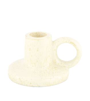 Dinnercandle holder ceramic 10.5x9x6cm - Cream