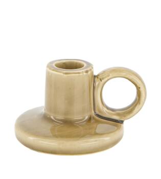 Dinnercandle holder ceramic 10.5x9x6cm - Brown