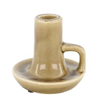 Dinnercandle holder ceramic 10x10x10cm - Brown