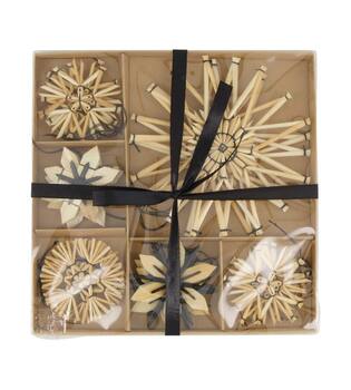 Hanger snowflake 6-13cm grass 20x20x2cm 18pc