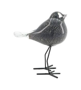 Bird glass on feet 13.5x8.5x15.5cm - Black