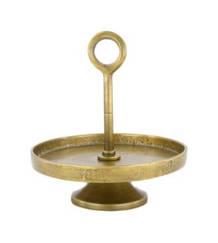 Etagiere round aluminium 1 layer 22x22x20cm - Gold
