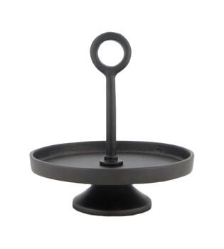 Etagiere round aluminium 1 layer 22x22x20cm - Black