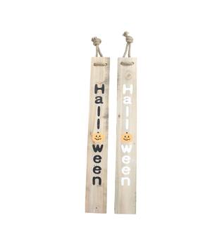 Sign halloween historic wood 78x10x1.5cm C/2