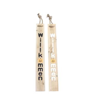 Sign Willkommen historic wood 78x10x1.5cm C/2