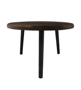 Side table round paulownia wood 58x58x38cm KD - Brown