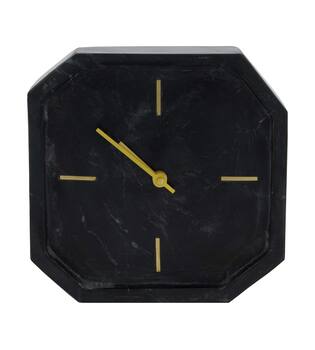 Clock marble 20x5x20cm - Black