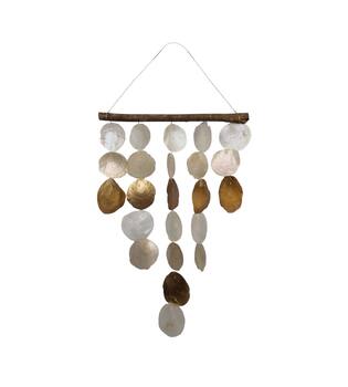 Hanger driftwood with gradient capiz 38x2x60cm - Gold