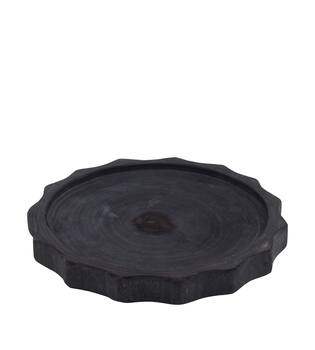 Tray round paulownia wood 28x28x3cm