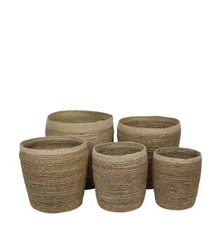 Basket round seagrass 38x38x38cm  - Natural