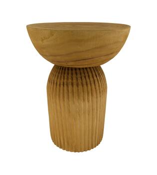 Side table engraved paulownia wood 38x38x48cm
