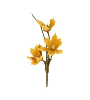 Flower magnolia jute 77x30x10cm - Orange
