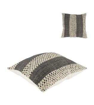 Cushion striped recycled cotton 45x45x9cm