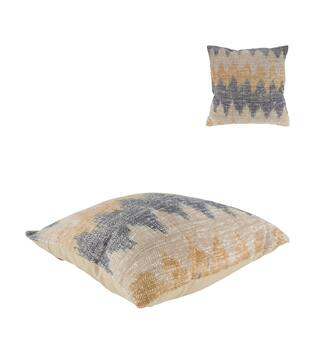 Cushion zigzag recycled cotton 45x45x9cm - Orange
