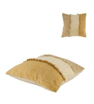 Cushion striped recycled cotton 45x45x9cm - Natural