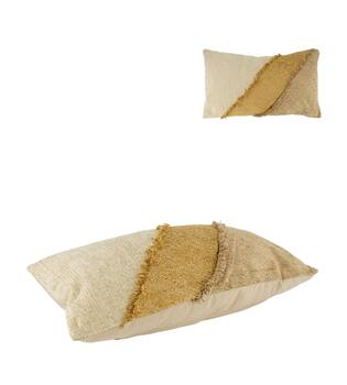 Cushion striped recycled cotton 30x50x9cm - Natural