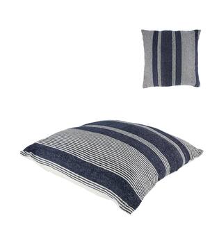 Cushion striped recycled cotton 45x45x9cm